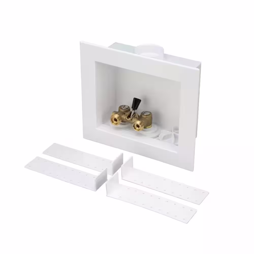 Oatey Quadtro 2 in. Copper Sweat Connection Washing Machine Outlet Box with Water Pressure Regulator