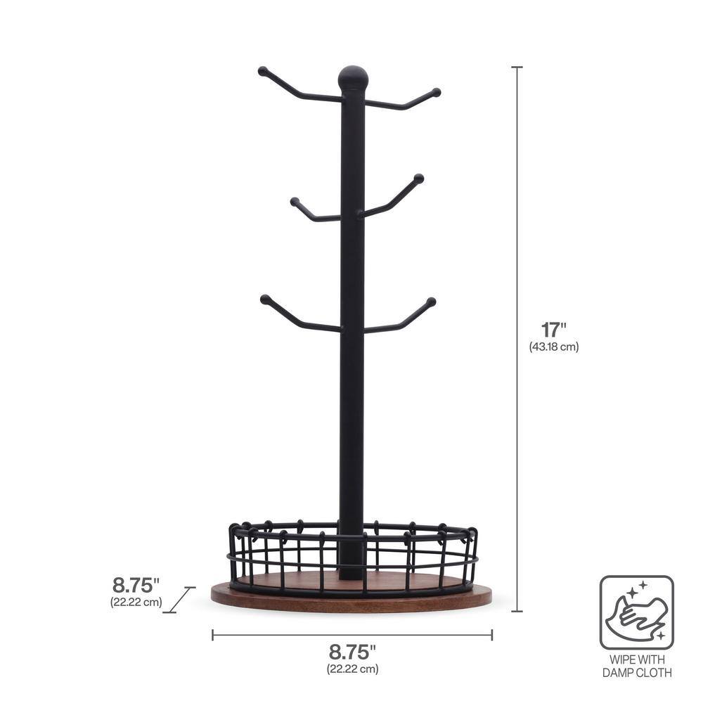 Pfaltzgraff Anvil Black Metal Cage Mug Tree