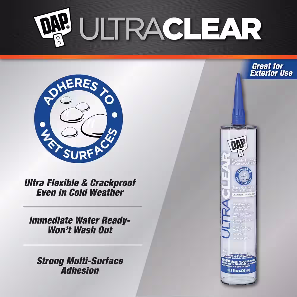 DAP 10.1 oz. Ultra Clear All Purpose Waterproof Sealant (2-Pack)