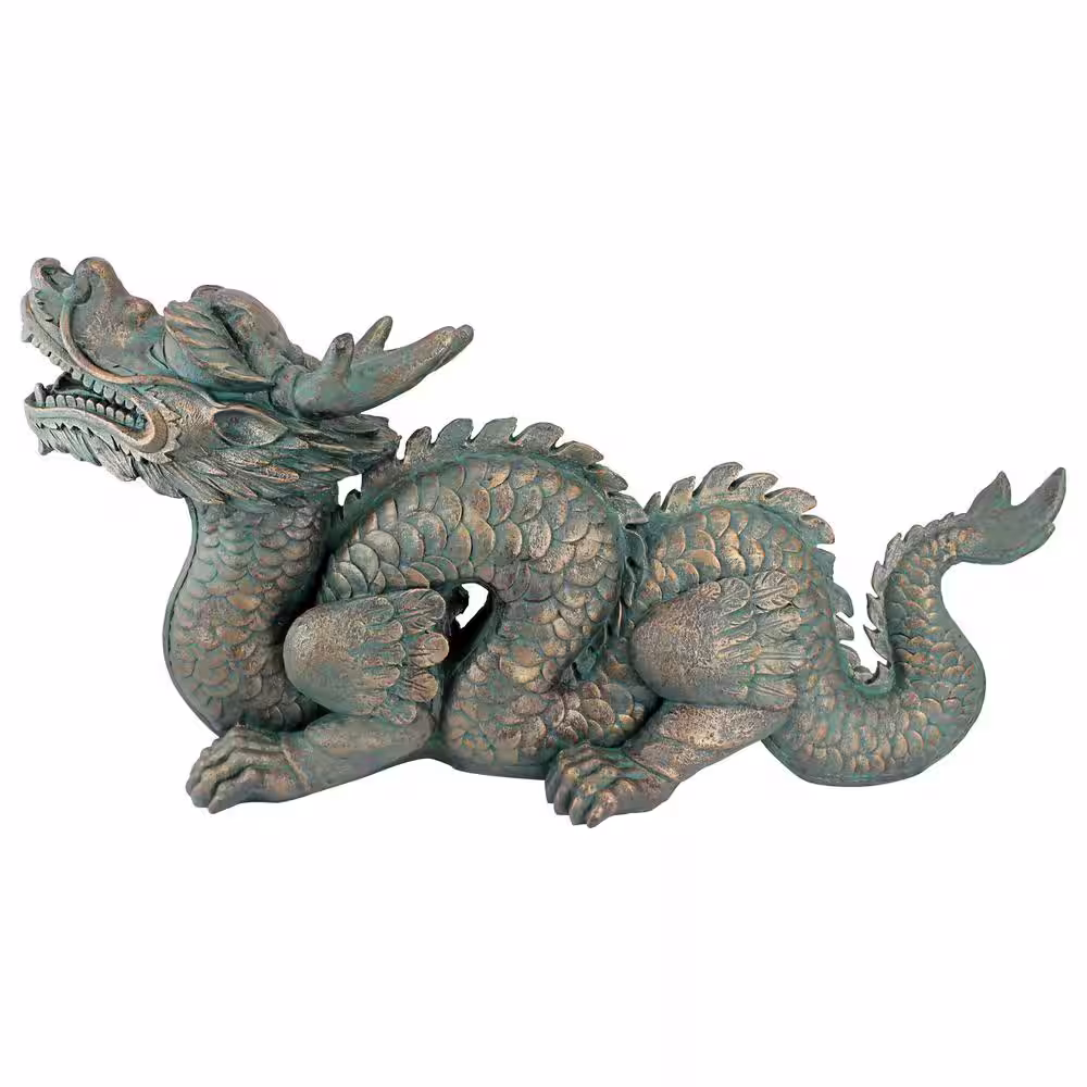 Design Toscano 15 in. H Asian Dragon of the Great Large Wall Statue