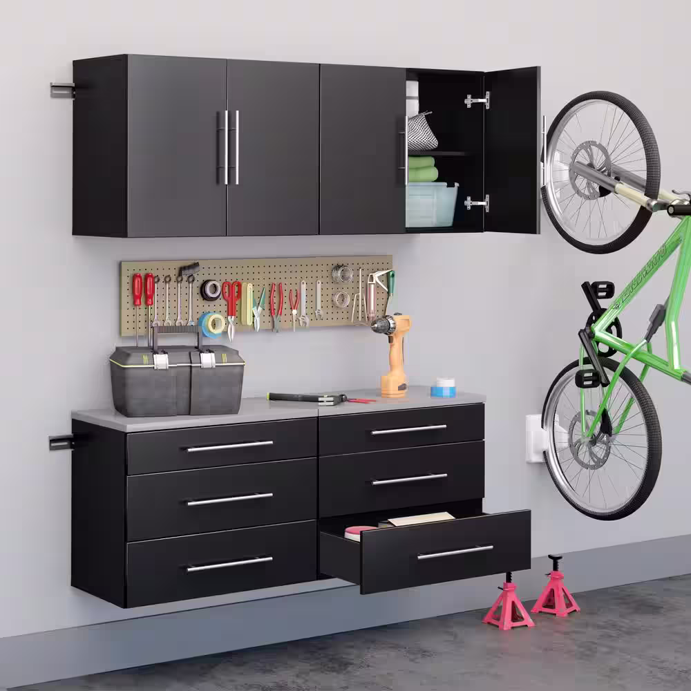 Prepac HangUps 30 in. W x 24 in. H x 16 in. D 3-Drawer Base Storage Cabinet in Black (1-Piece )