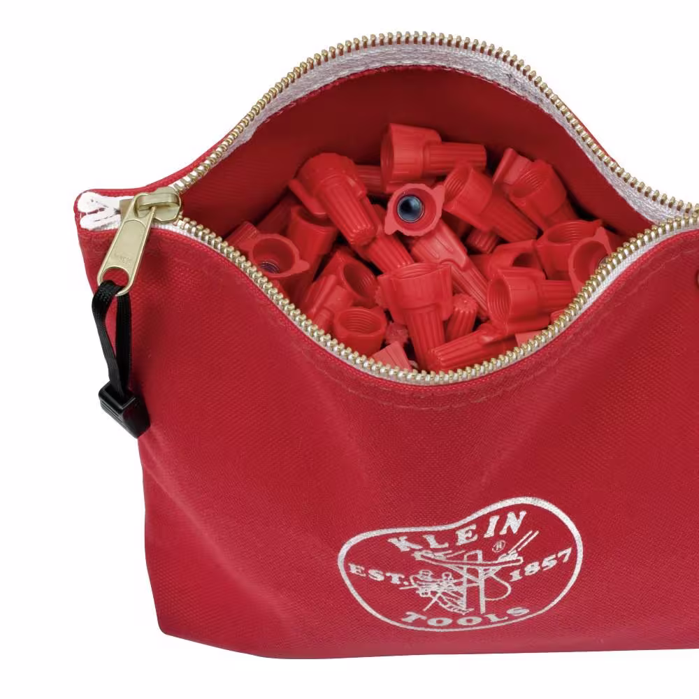 Klein Tools 10 in. Consumables Red Canvas Zipper Bag