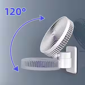 Aoibox 8 Inch 4 Fan Speed Wall Fan in White High Velocity Fan with Remote Control, Timer, 90Â°Oscillating, 120Â°Adjustable Tilt