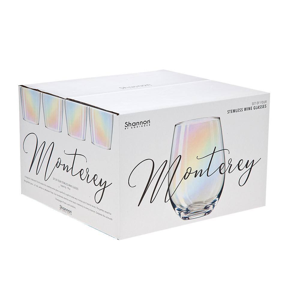 Godinger Monterey 19 oz. Crystal Stemless Wines (Set of 4)
