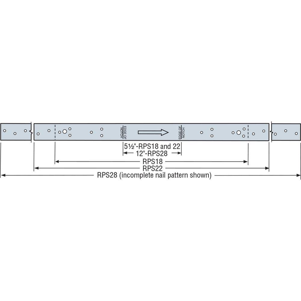 Simpson Strong-Tie RPS 22-5/16 in. 16-Gauge Galvanized Retrofit Strap Tie