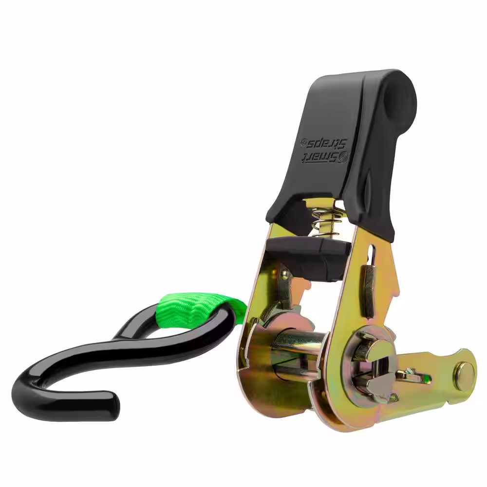 SmartStraps 6 ft. x 1 in. Green Padded Ratchet Tie Down Straps with 500 lb. Safe Work Load - 2 pack