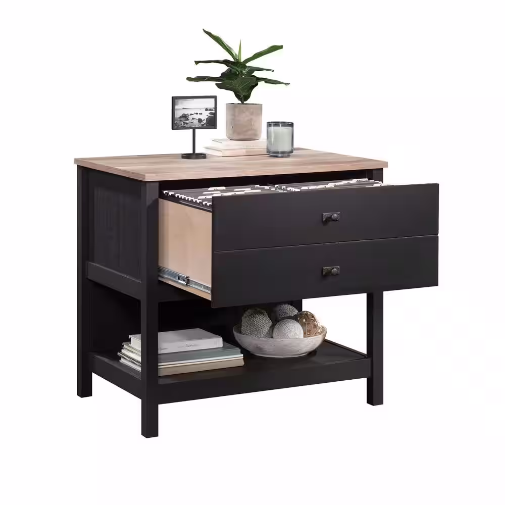 SAUDER Cottage Road Raven Oak Decorative Lateral File Cabinet