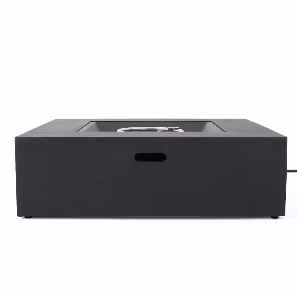Noble House Mayfair Dark Gray Square Stone Fire Pit (No Tank Holder)