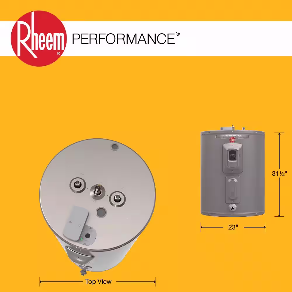 Rheem Performance 38 Gal. 3800-Watt Elements Short Electric Water Heater -WA or Version with 6-Year Tank Warranty and 240-Volt