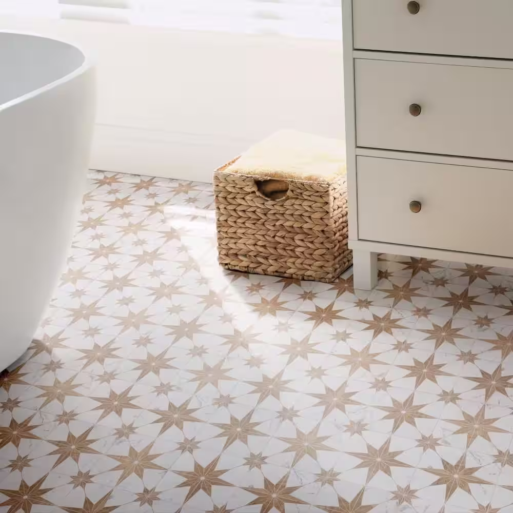 Merola Tile Llama Stella Loire Noce 9-3/4 in. x 9-3/4 in. Porcelain Floor and Wall Tile (10.88 sq. ft./Case)