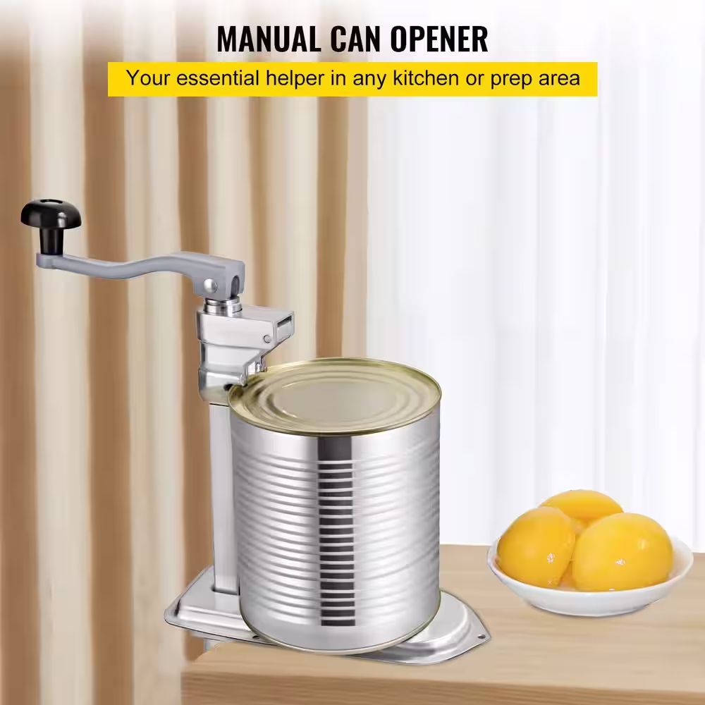 VEVOR Commercial Can Opener 23.2 in. Stainless Steel Manual Table Can Opener for Up to 15.7 in. Tall