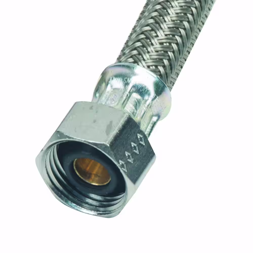 BrassCraft 1/2 in. FIP x 3/8 in. Compression x 48 in. Braided Polymer Dishwasher Supply Line with 3/8 in. Compression Elbow