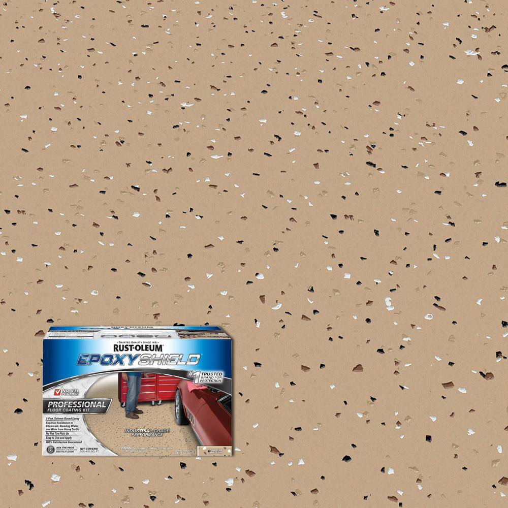 Rust-Oleum EpoxyShield 2 Gal. Dunes Tan Semi-Gloss Professional Floor Coating Kit (2-Pack)