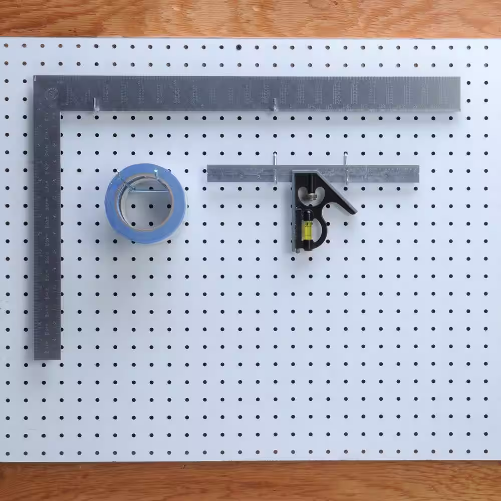 Handprint 48 in. H x 24 in. W White Pegboard