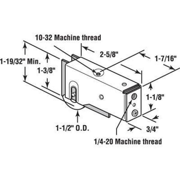 Prime-Line 1-1/2 in. Steel Ball Bearing Sliding Door Roller Assembly