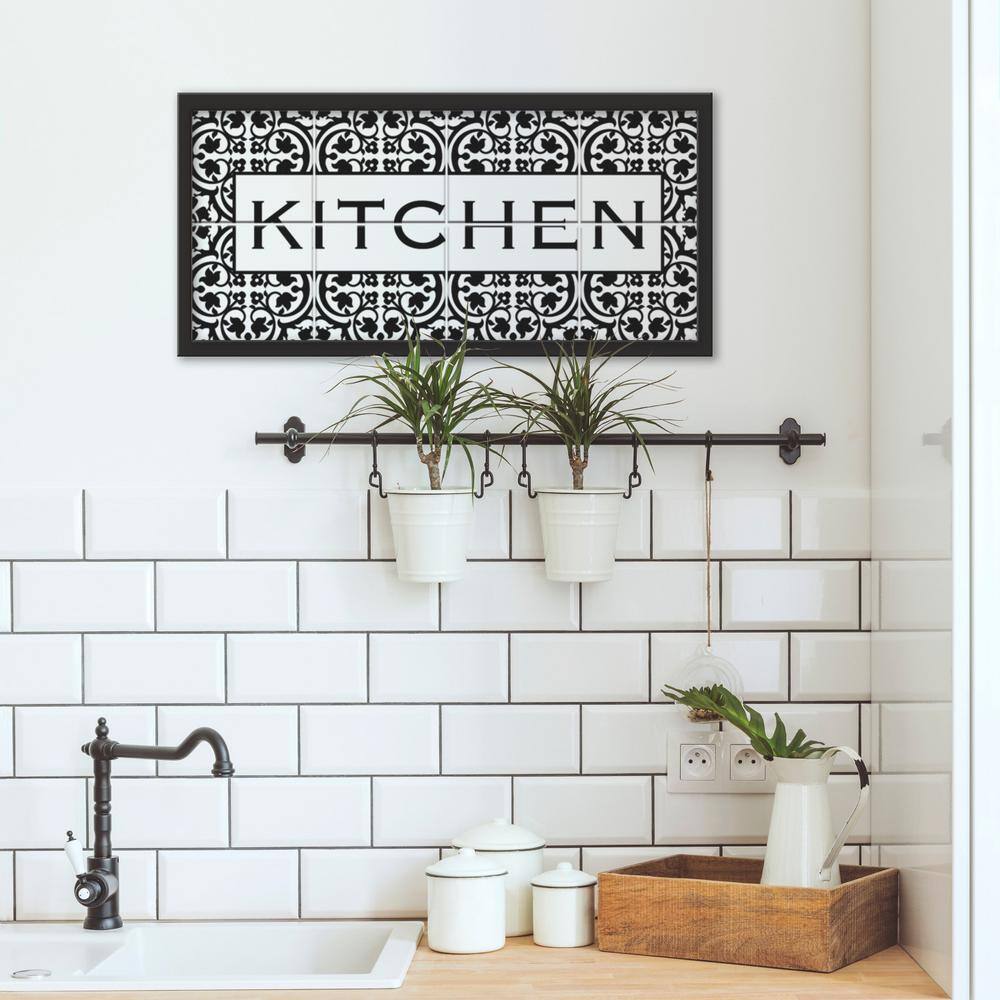 RoomMates Black and White Kitchen Tile and Type Framed Wall Art