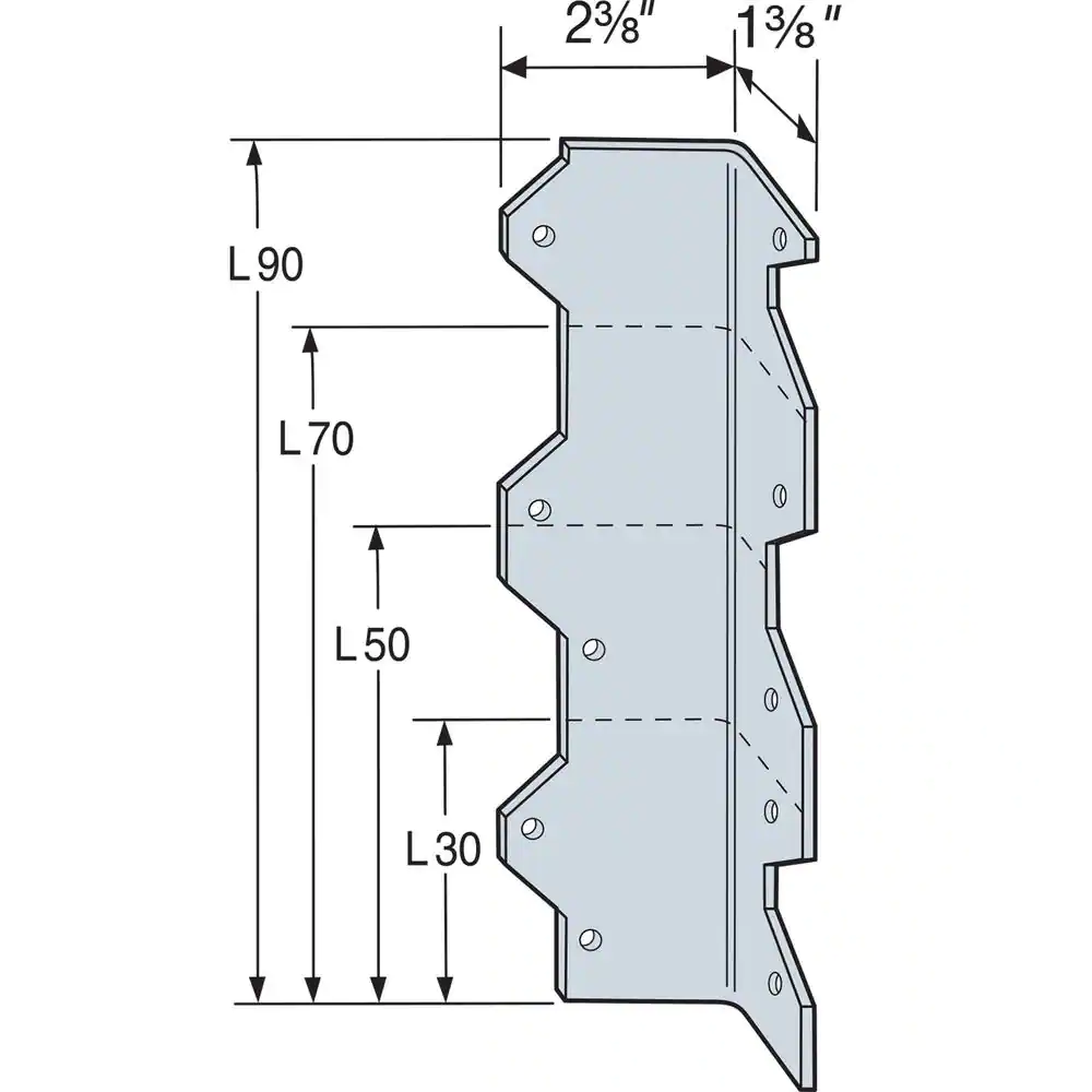 Simpson Strong-Tie 7 in. 16-Gauge ZMAX Galvanized Reinforcing L Angle