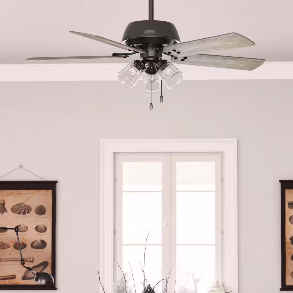 Hunter Shady Grove 52 in. Indoor Noble Bronze Ceiling Fan with Light Kit Included