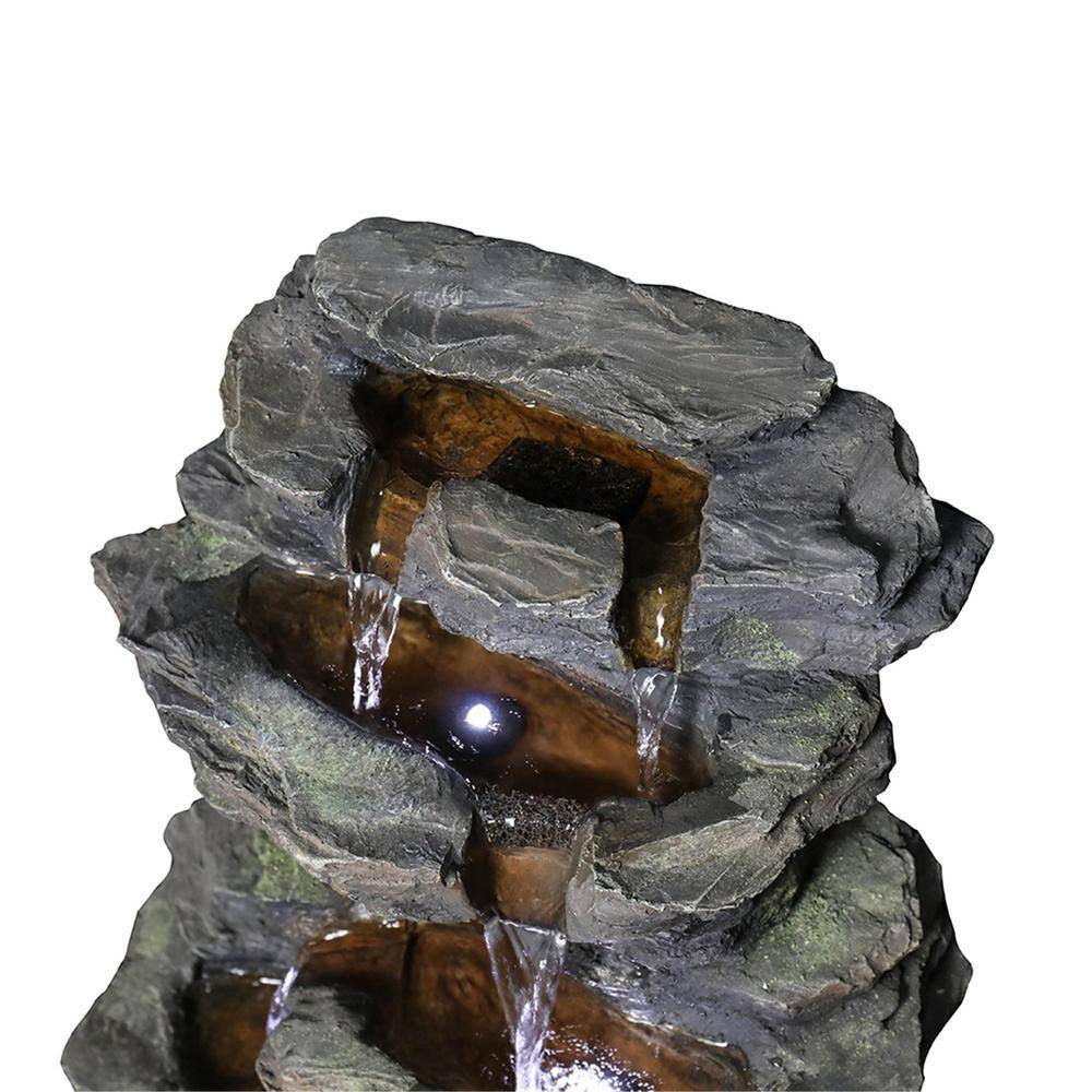 None 24 in. Tall Outdoor 5-Tier Water Fountain with LED Lights
