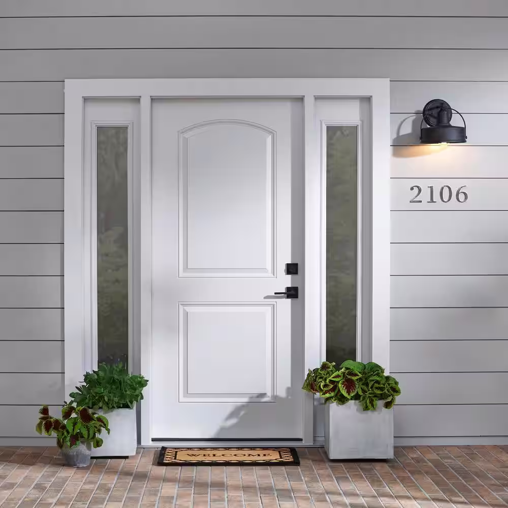 Everbilt 4 in. Satin Nickel Flush Mount Metal House Number 6