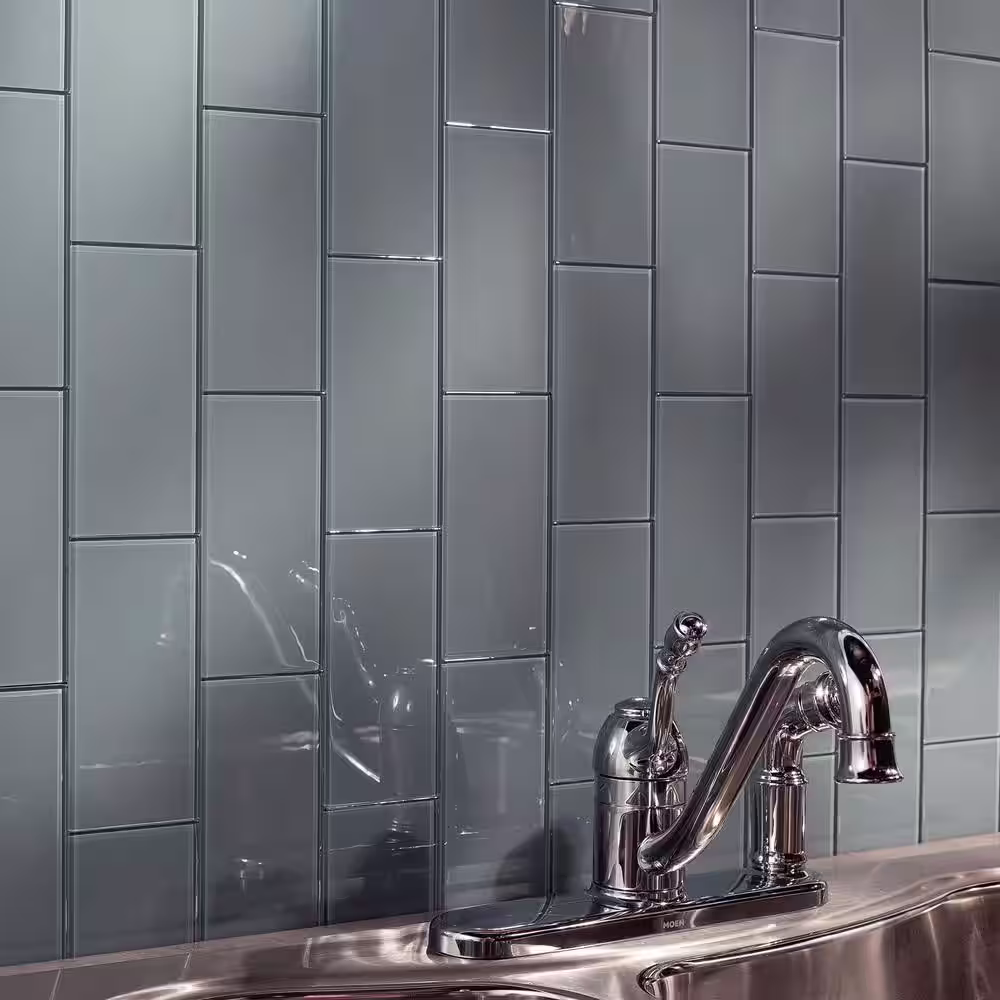 Aspect 6 in. x 3 in. Storm Cloud Glass Decorative Wall Tile (8-Pack)