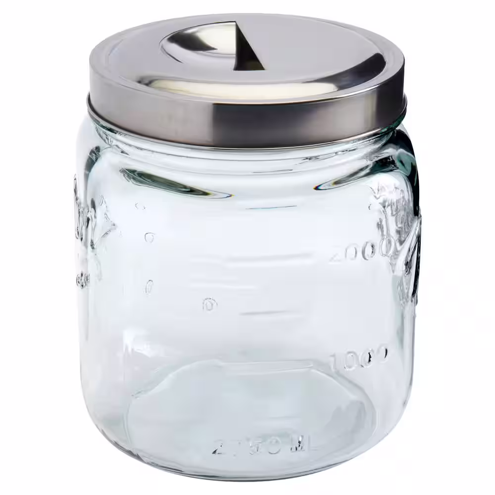 None 93 oz. Glass Jar with Pop Up Lid