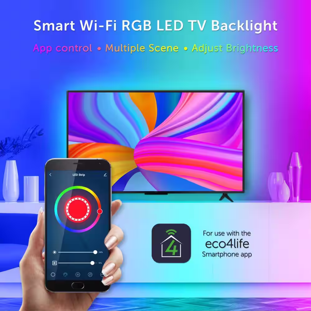 None 9.9 ft. Smart USB Dimmable Cuttable Color-Changing Integrated LED Strip Light (1-Pack)