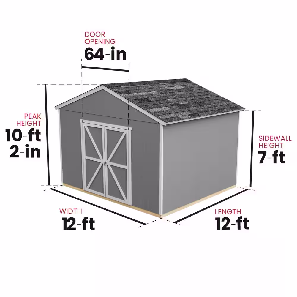 Handy Home Products Do-it Yourself Astoria 12 ft. x 12 ft. Outdoor Wood Storage Shed with Smartside and Floor system Included (140 sq. ft.)