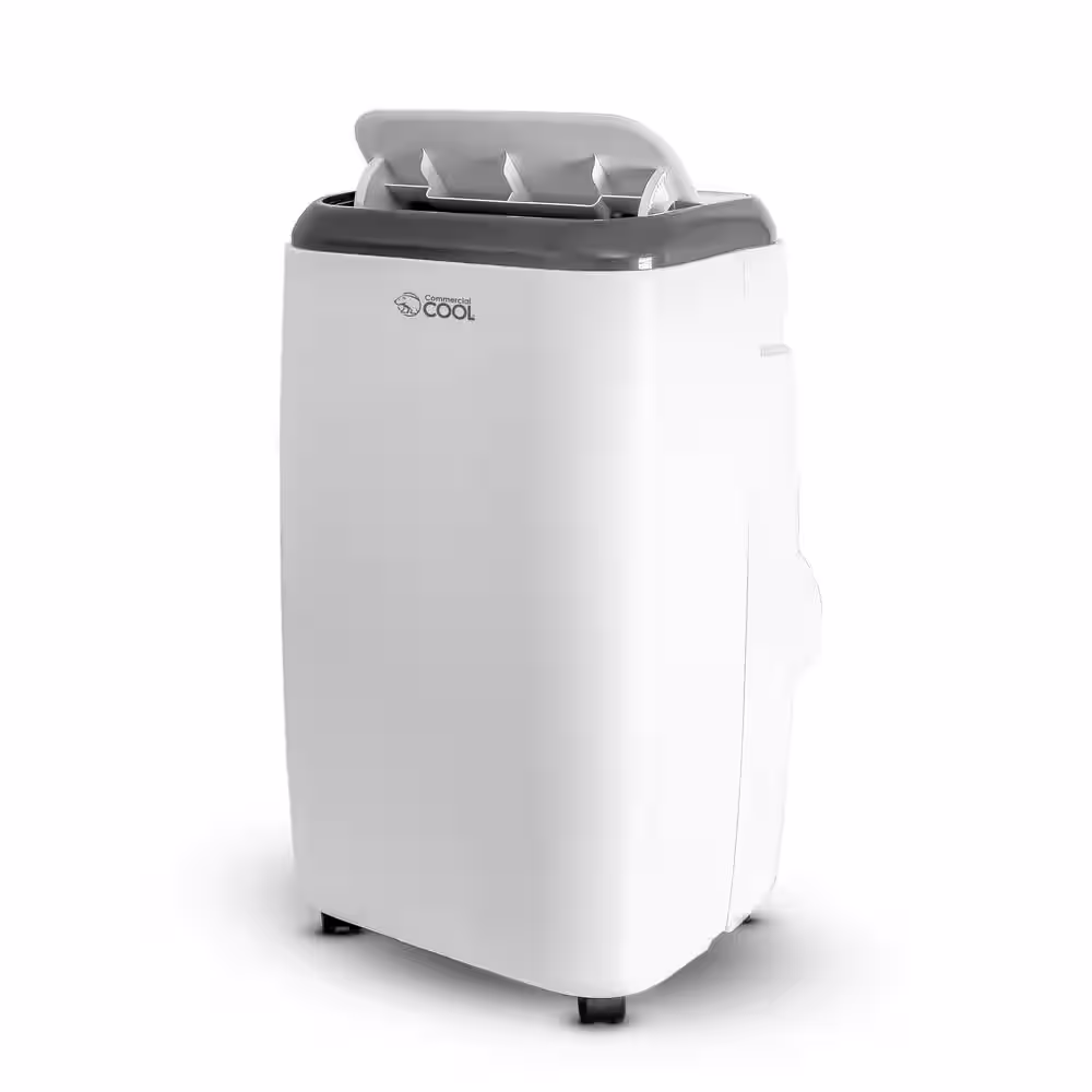 Commercial Cool 14,000 BTU Cool, 11,500 BTU Heat Cool; 10,000 BTU(SACC/CEC) Portable 4-in-1 Air Conditioner, Double Motor, White