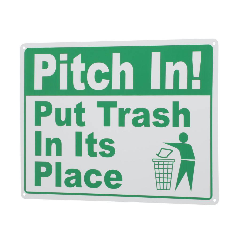 Everbilt 10 in. x 14 in. Pitch In Put Trash Sign