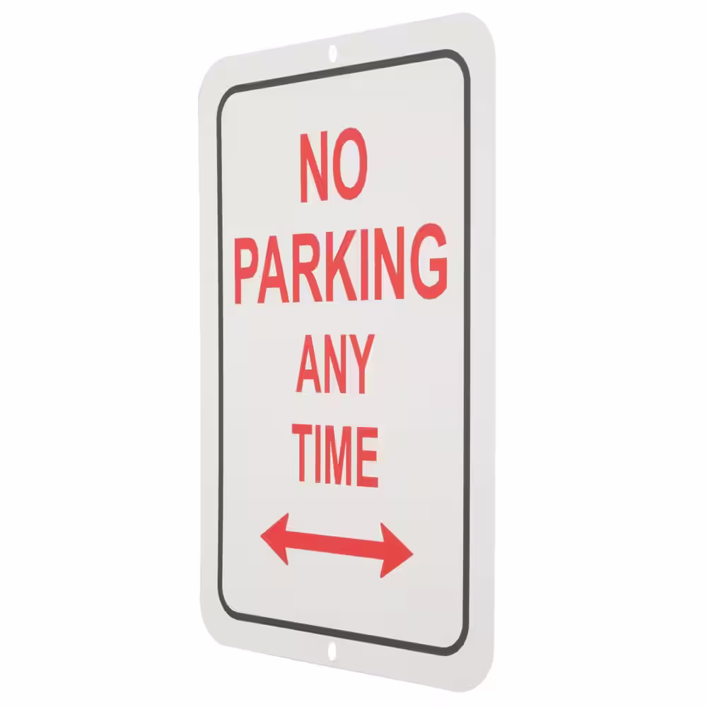 Everbilt 18 in. x 12 in. Aluminum No Parking Any Time Sign