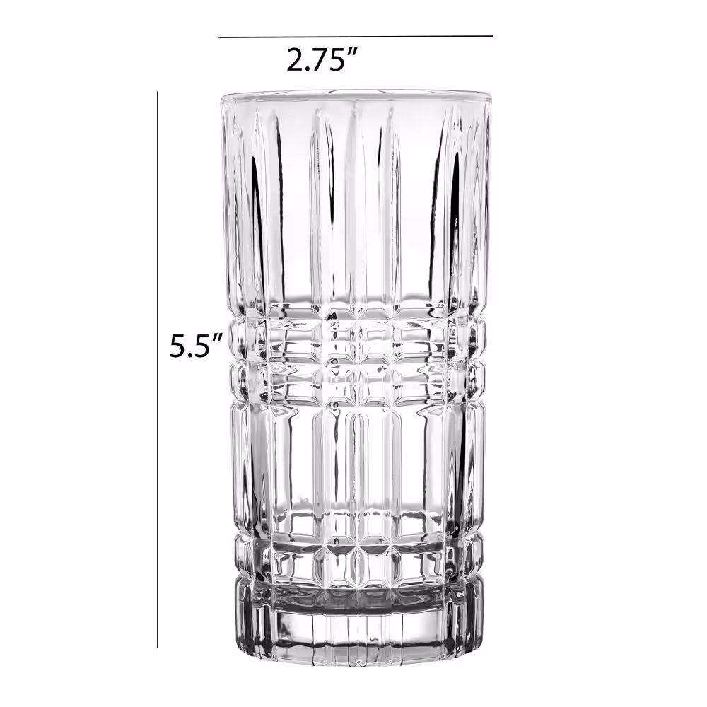 Lorren Home Trends 12 oz. Textured Highball Drinking Glass (Set of 6)