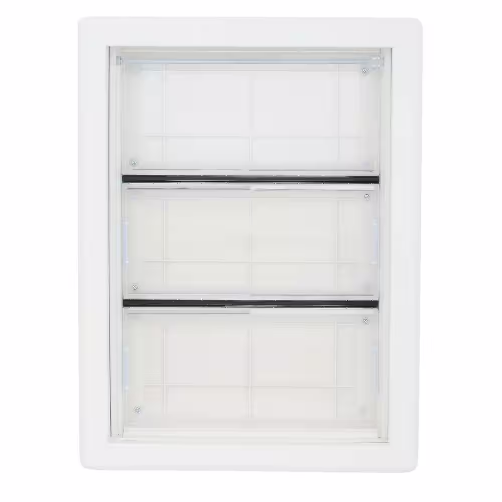 Ideal Pet Products 6.625 in. x 11.25 in. Medium White Insulated AirSeal Pet and Dog Patio Door for 92.75 in. to 94.5 in. Vinyl Sliding Door