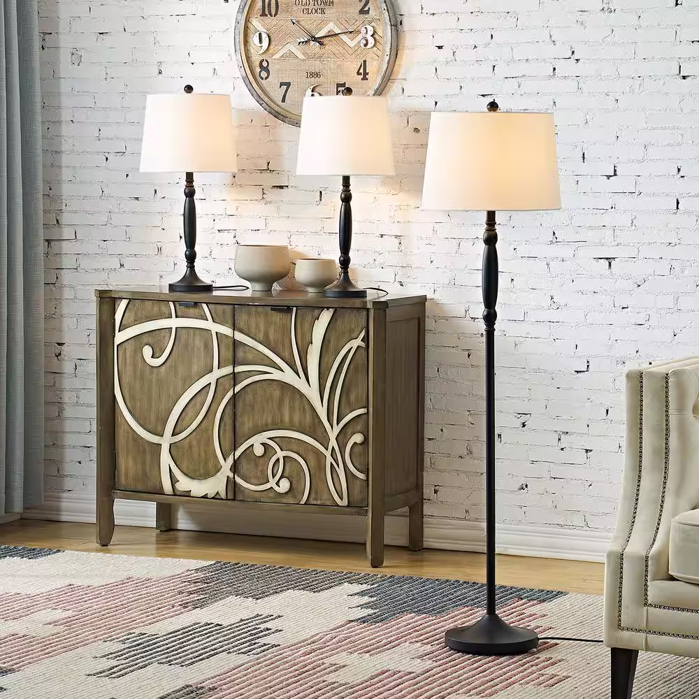 Maxax Cleveland 3- Piece Traditional Floor Lamp Set (Set of 3)
