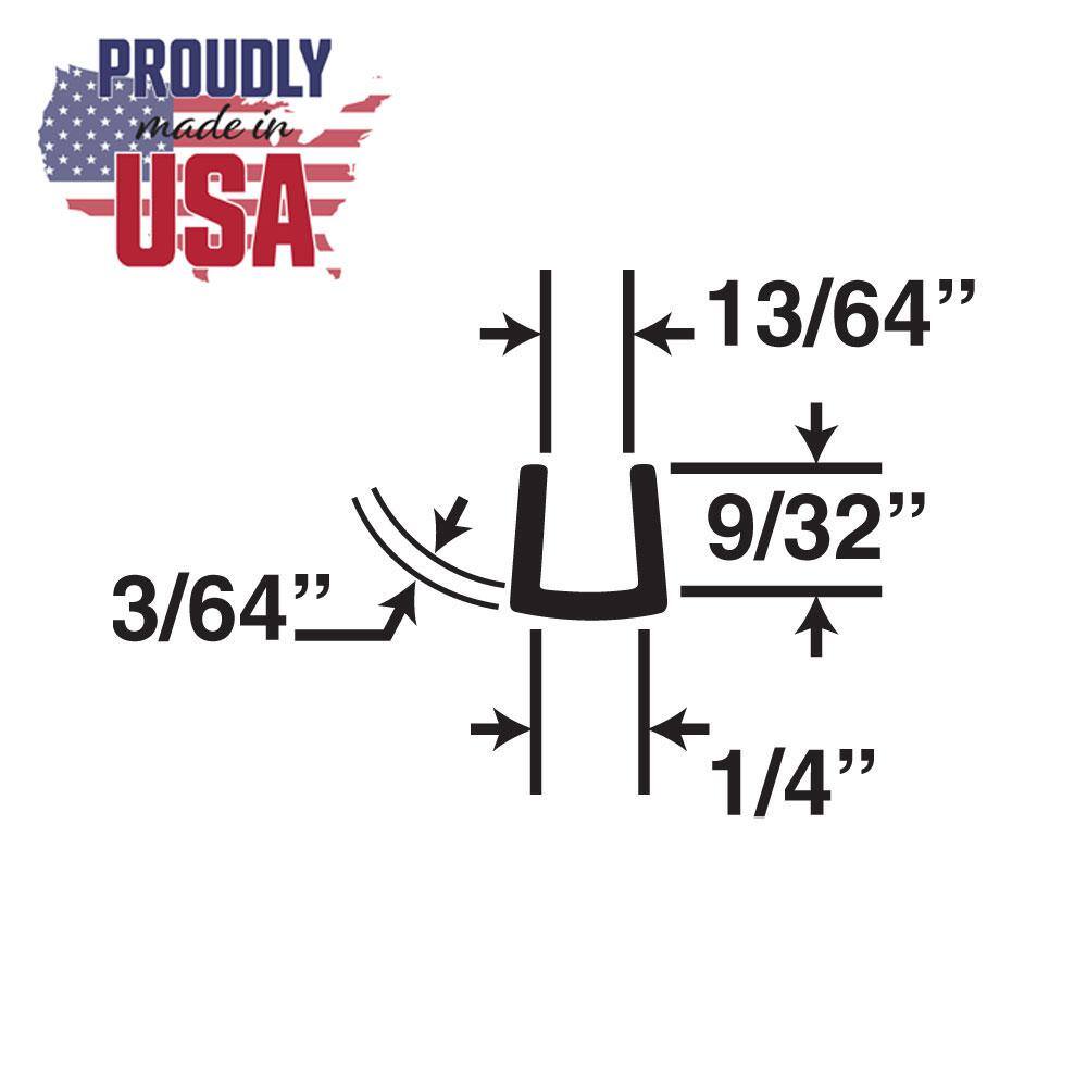 None 9/32 in. D x 1/4 in. W x 72 in. L Clear PVC Plastic U-Channel Moulding Fits 1/4 in. Board, (10-Pack)