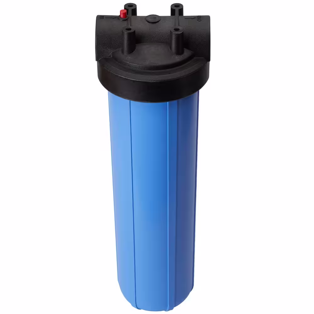 OmniFilter Whole Home 20 in. Heavy-Duty Water Filtration System with Pressure Relief in Black/Blue