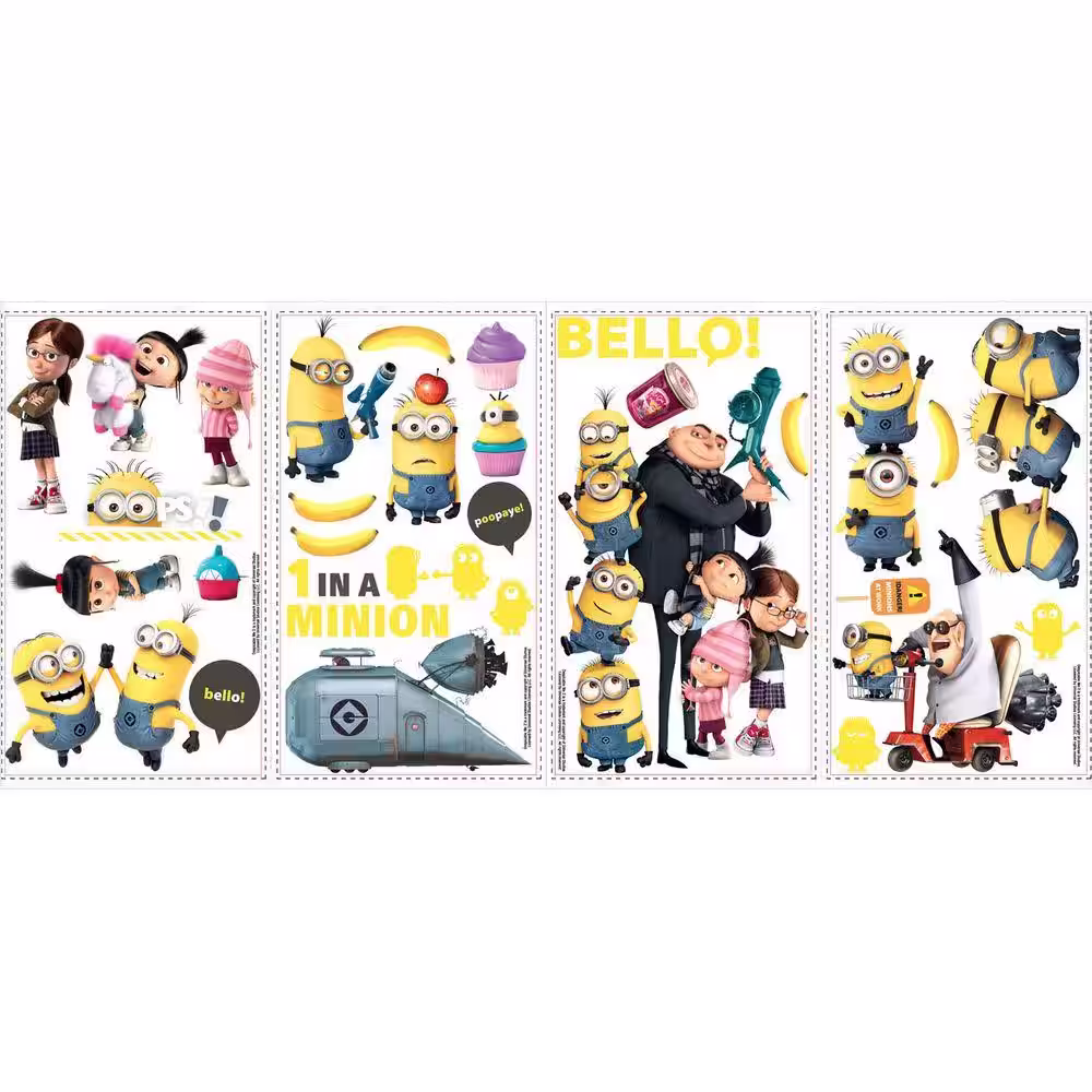 RoomMates Minions Despicable Me 2 Peel and Stick Wall Decals, RMK2080SCS