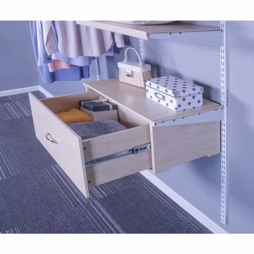 Everbilt Genevieve Birch Adjustable Closet Organizer Large Drawer Kit