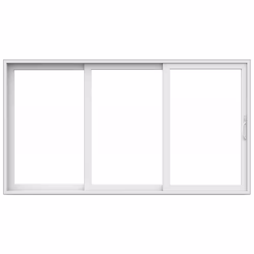JELD-WEN V4500 Multi-Slide 141 in. x 96 in. Left-Hand Low-E White Vinyl 3-Panel Prehung Patio Door