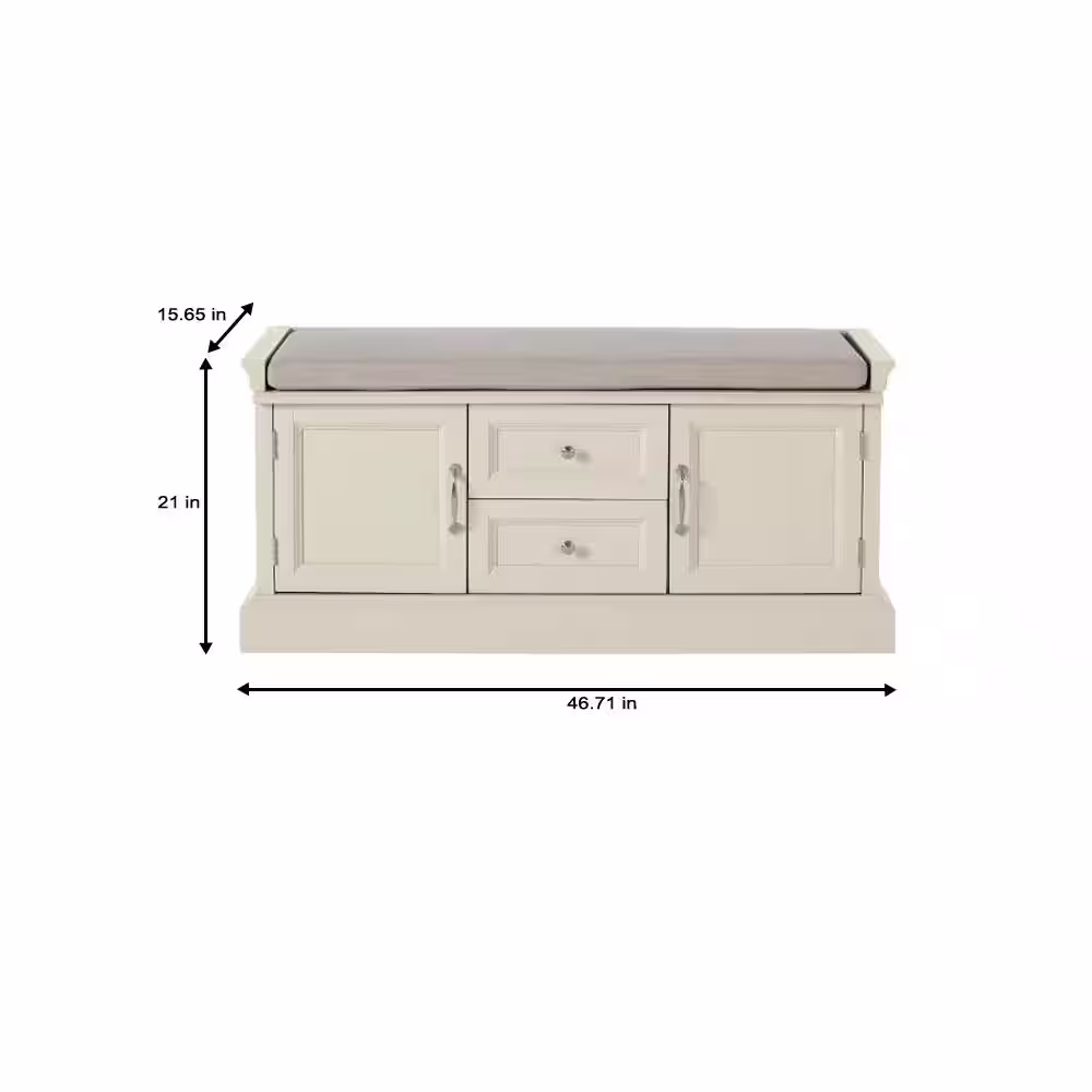 Home Decorators Collection Royce Polar Off-White Storage Bench