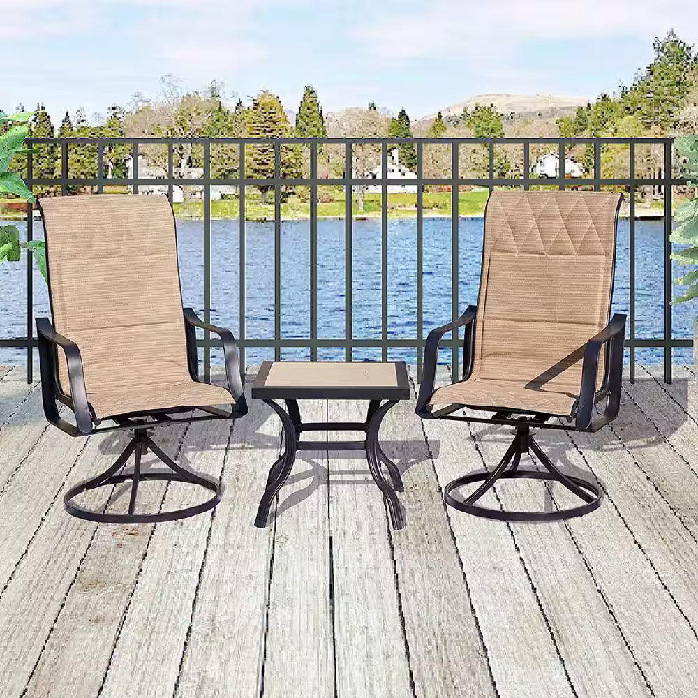 TOP HOME SPACE 3-Piece Metal Outdoor Bistro Set