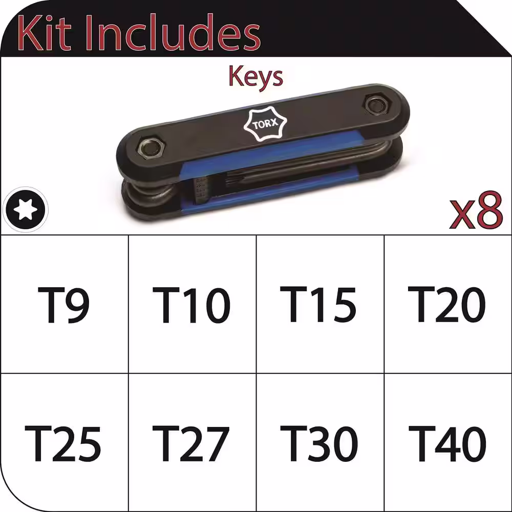 Husky Folding Hex Key Set, Torx (8-Piece)