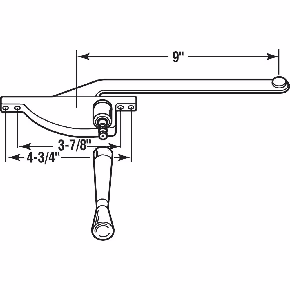 Prime-Line 9 in., Aluminum Diecast, Casement Operator, Left Hand, Teardrop Type