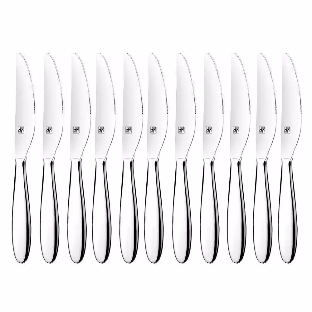 DM 12-Piece Stainless Steel Silverware Mirror Polish Dinner Knife Set