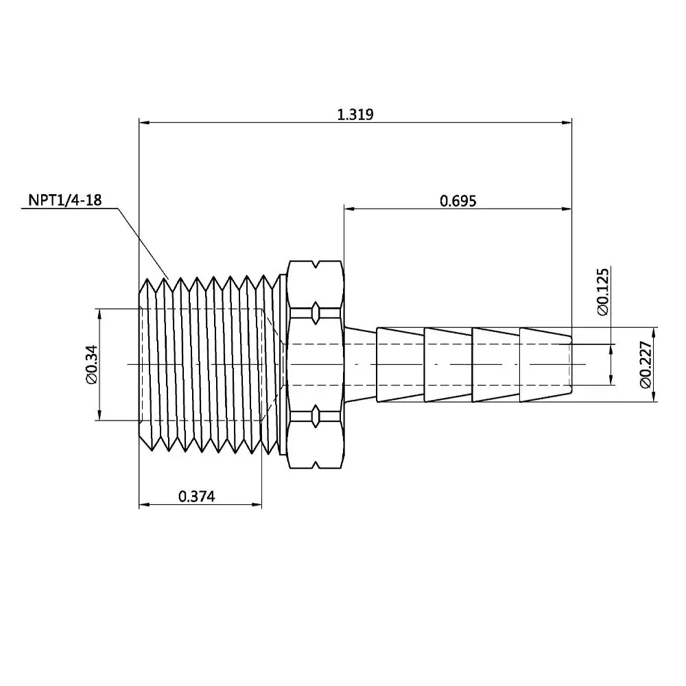 Everbilt 3/16 in. Barb x 1/4 in. MIP Brass Adapter Fitting