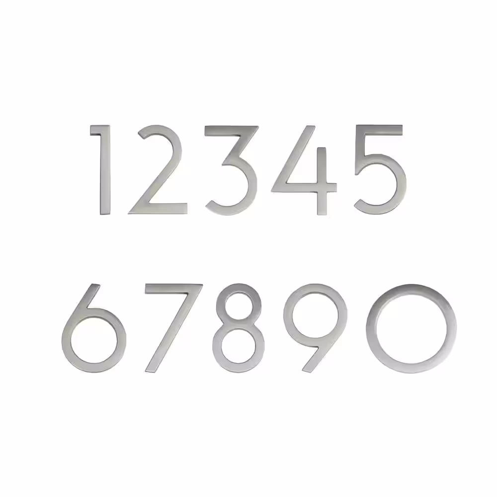 Architectural Mailboxes Frank Lloyd Wright Collection 4 in. Wright Satin Nickel Floating House Number 2