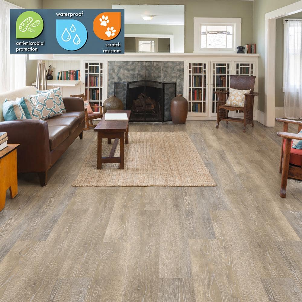 Lifeproof Radiant Oak 6 MIL x Multi-Width x 48 in. L Click Lock Waterproof Luxury Vinyl Plank Flooring (19.5 sqft/case)