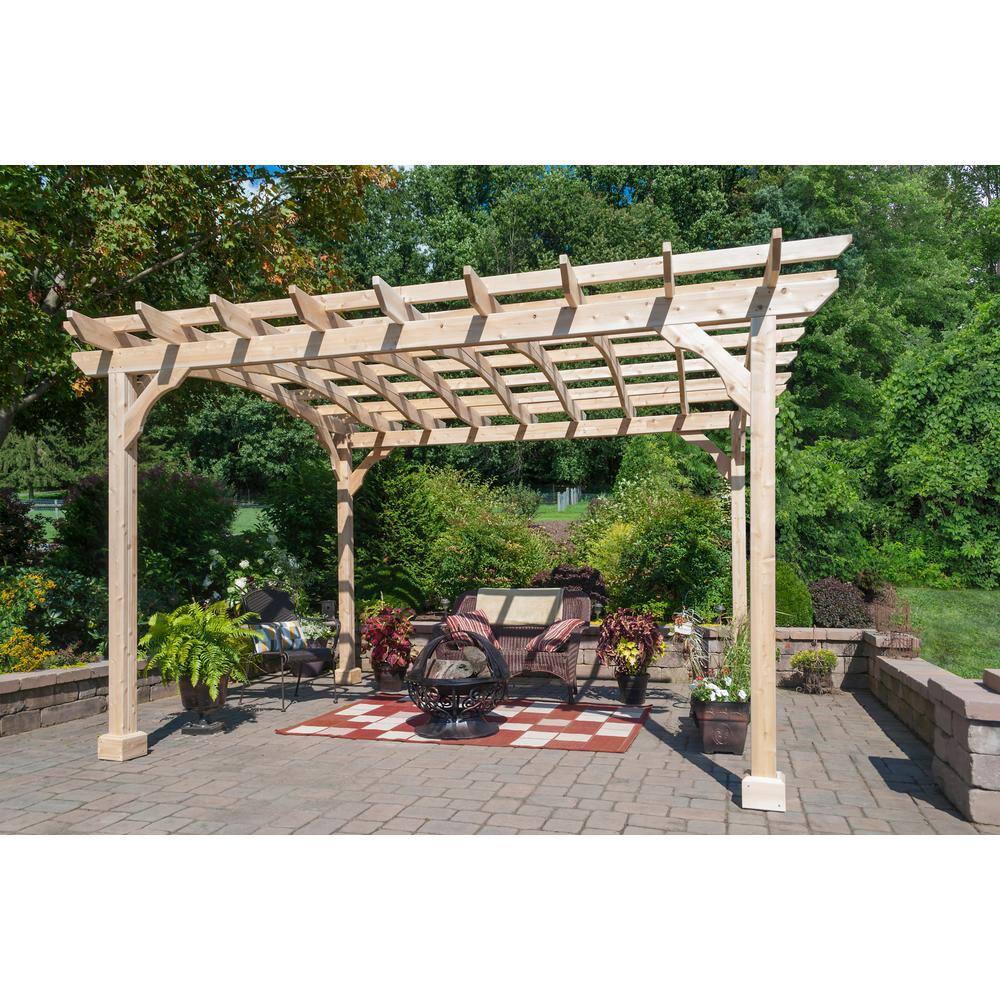 None YC 10 ft. x 13 ft. Unfinished Wood Pergola (8 ft. Posts)