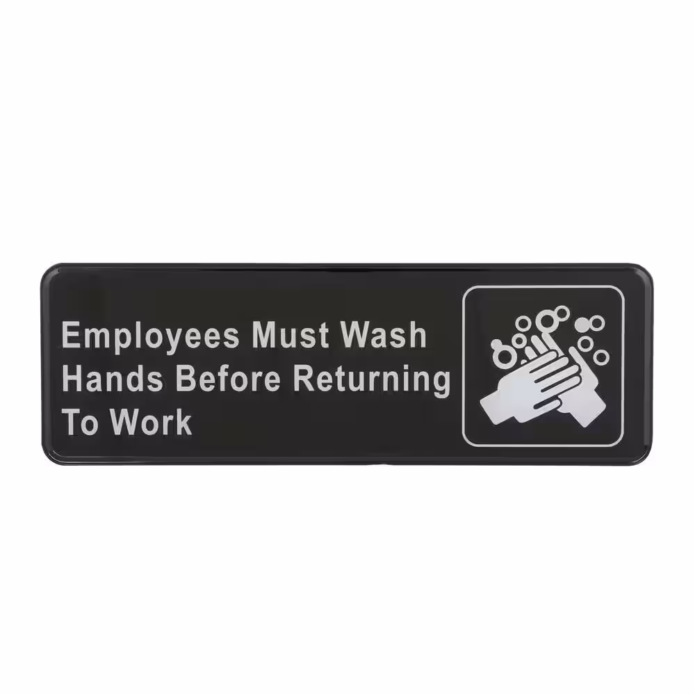Everbilt 3 in. x 9 in. Plastic Employee Must Wash Hand Sign