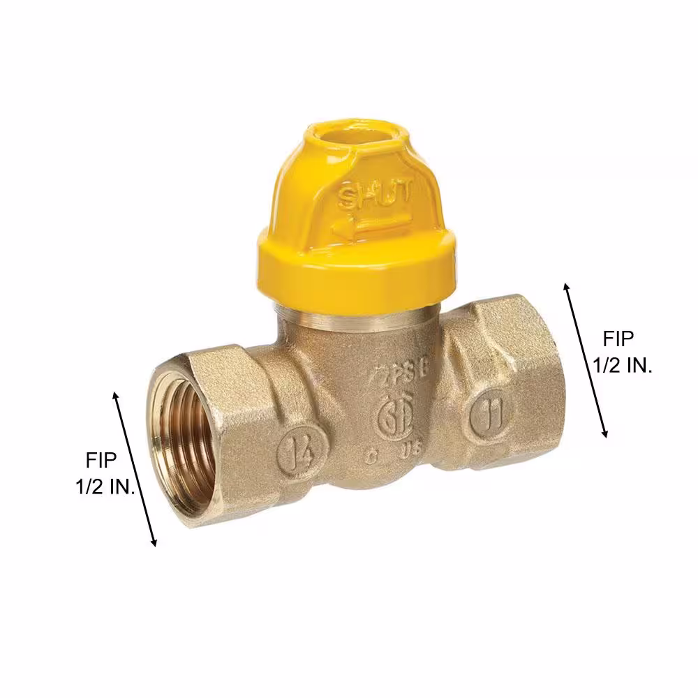 Everbilt 1/2 in. FIP x 1/2 in. FIP Safety Handle Brass Gas Ball Valve